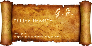 Gilicz Horác névjegykártya